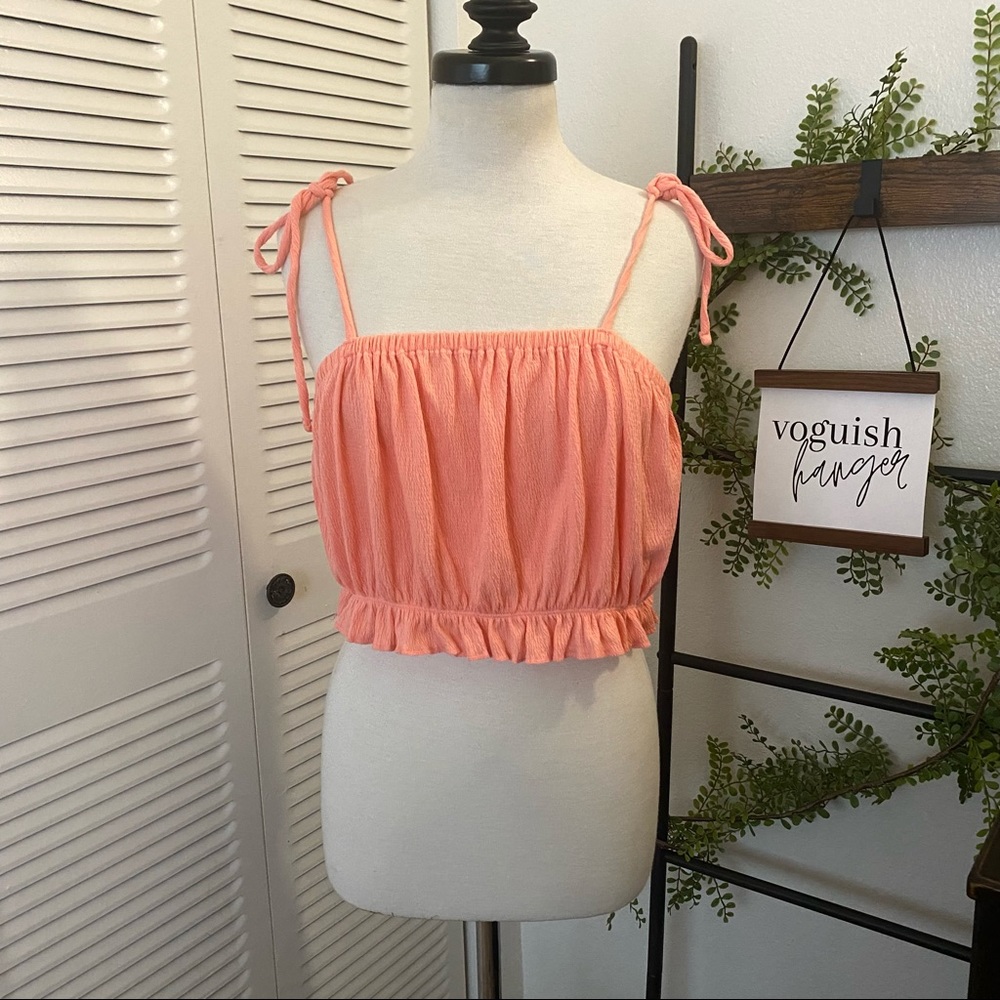 Wild Fable|XXL|Coral Pink Cropped Bubble Tank Top